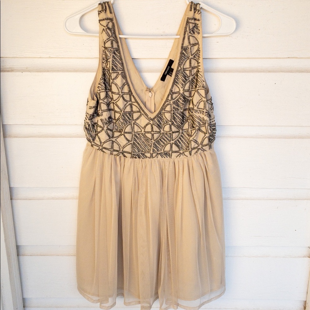 Beaded cream dress